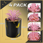 Der Rose Set of 6 Succulents Plants Artificial in Pots Small Fake Plants for Bedroom Aesthetic Living Room Office Shelf Bathroom Decor - Grand Goldman