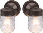 Design House 587220 Jelly Jar 1-Light Indoor/Outdoor Flush Mount Ceiling Light, Black - Grand Goldman