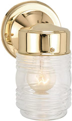 Design House 587220 Jelly Jar 1-Light Indoor/Outdoor Flush Mount Ceiling Light, Black - Grand Goldman