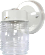 Design House 587220 Jelly Jar 1-Light Indoor/Outdoor Flush Mount Ceiling Light, Black - Grand Goldman