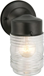 Design House 587220 Jelly Jar 1-Light Indoor/Outdoor Flush Mount Ceiling Light, Black - Grand Goldman