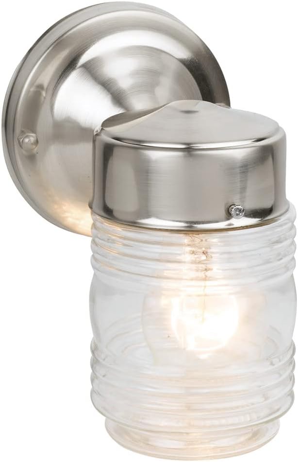 Design House 587220 Jelly Jar 1-Light Indoor/Outdoor Flush Mount Ceiling Light, Black - Grand Goldman