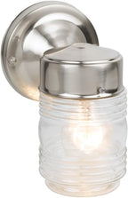 Design House 587220 Jelly Jar 1-Light Indoor/Outdoor Flush Mount Ceiling Light, Black - Grand Goldman