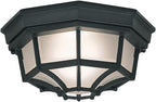 Designers Fountain 2067-BK Builder Cast Outdoor Flush Mount Ceiling Light, 10.5 in W, Black - Grand Goldman