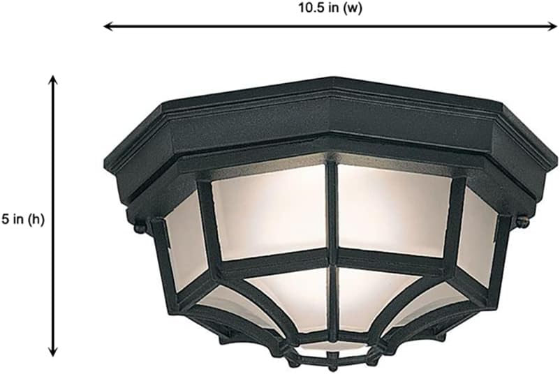 Designers Fountain 2067-BK Builder Cast Outdoor Flush Mount Ceiling Light, 10.5 in W, Black - Grand Goldman