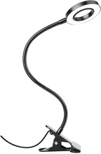 Desk Clip on Lamp for Reading Home Office, 10 Dimmable Brightness 3 Modes, Clamp Light for Bed Headboard, Craft - Grand Goldman