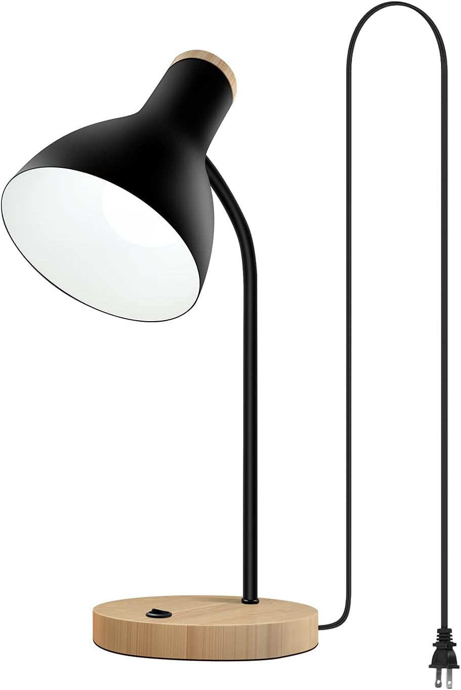 Desk lamp Eye-Caring Table Lamps, 360°Rotation Gooseneck Clip on Lamp Reading Light Portable Reading Book Light, Clamp Light, Study Desk Lamps for Bedroom and Office Home Lighting (Black) - Grand Goldman