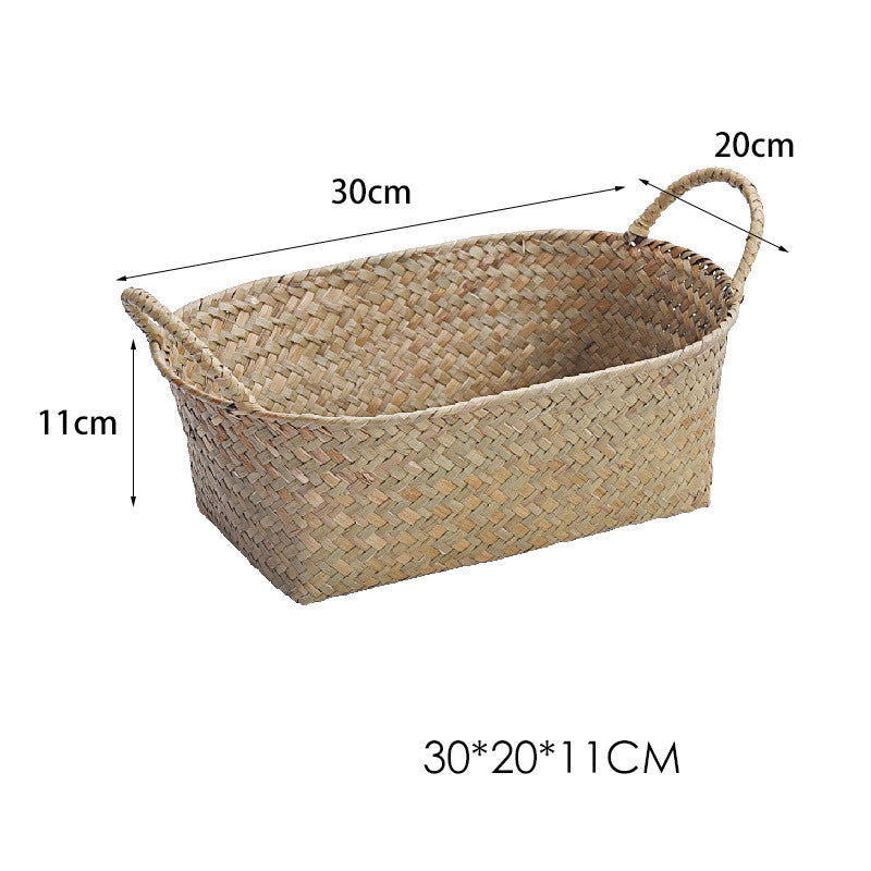 Desktop Storage Sea Fruit Tray Straw Basket Basket Snack Basket - Grand Goldman