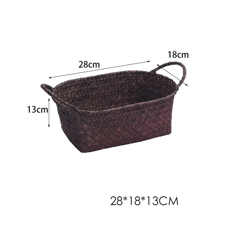 Desktop Storage Sea Fruit Tray Straw Basket Basket Snack Basket - Grand Goldman