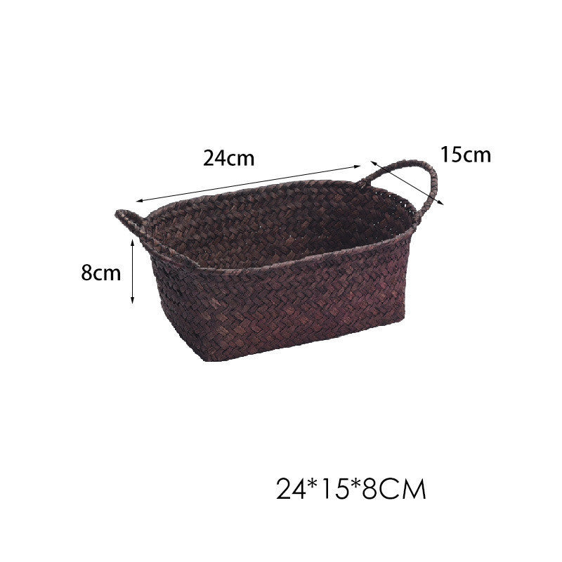 Desktop Storage Sea Fruit Tray Straw Basket Basket Snack Basket - Grand Goldman