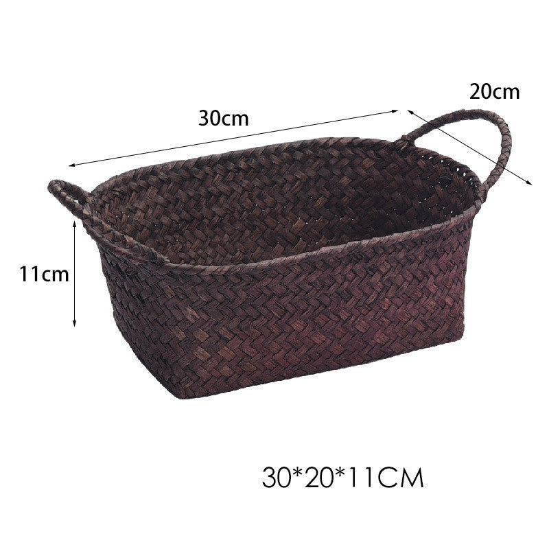 Desktop Storage Sea Fruit Tray Straw Basket Basket Snack Basket - Grand Goldman