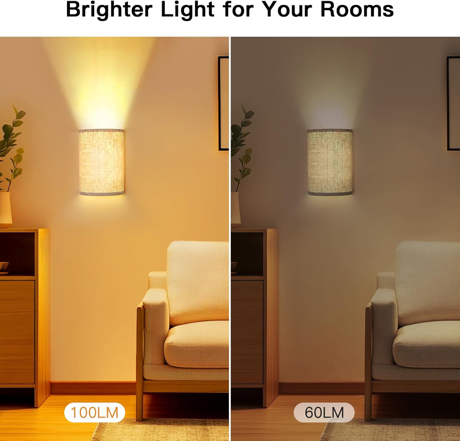 Dexnump Battery Operated Wall Sconce Set of 2, 18 RGB Colors Wireless Wall Picture Light Lamp with Remote Control for Bedroom, Adjustable Brightness, Timer - Grand Goldman