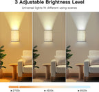 Dexnump Battery Operated Wall Sconce Set of 2, 18 RGB Colors Wireless Wall Picture Light Lamp with Remote Control for Bedroom, Adjustable Brightness, Timer - Grand Goldman