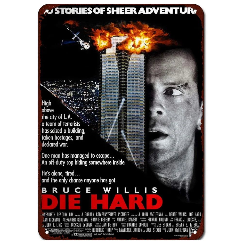 Die Hard Dawn of the Dead Metal Tin Signs Movie Posters Plate Wall Decor for Home Film Bars Man Cave Cafe Clubs Garage Retro - Grand Goldman