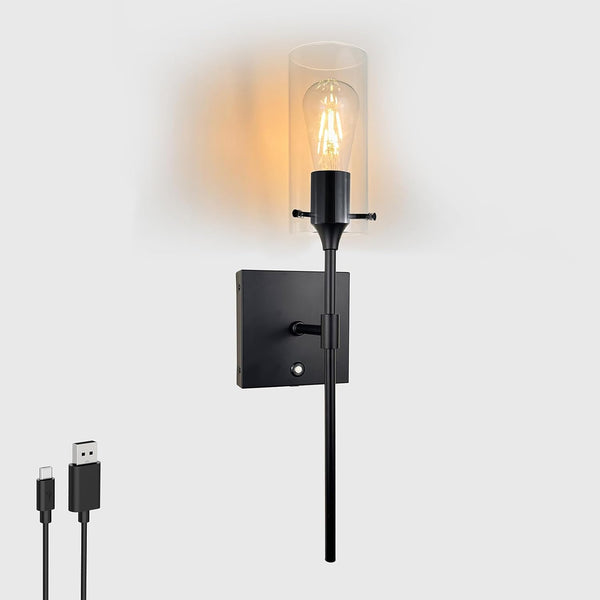 Dimmable Battery Operated Wall Sconce Set of 2, Rechargeable Wall Mount Light No Wiring, Easy Install Wireless Wall Lamp for Living Room Bedroom Hallway Farmhouse Indoor, Bulb Included - Grand Goldman