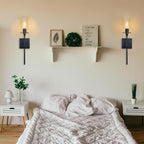 Dimmable Battery Operated Wall Sconce Set of 2, Rechargeable Wall Mount Light No Wiring, Easy Install Wireless Wall Lamp for Living Room Bedroom Hallway Farmhouse Indoor, Bulb Included - Grand Goldman