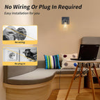 Dimmable Battery Operated Wall Sconce Set of Two, Rechargeable Wall Lamp No Wired Required, Easy Install Cordless Wall Light Fixtures for Bedroom Living Room Bathroom Hallway Farmhouse, Black - Grand Goldman