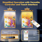 Dimmable Cordless Picture Light with Controller and Timer, Rechargeable 5000mAh Battery Wall Sconce for Wall Pictures, Gallery Artwork, Paintings, Portraits, Dartboards (Gold) - Grand Goldman