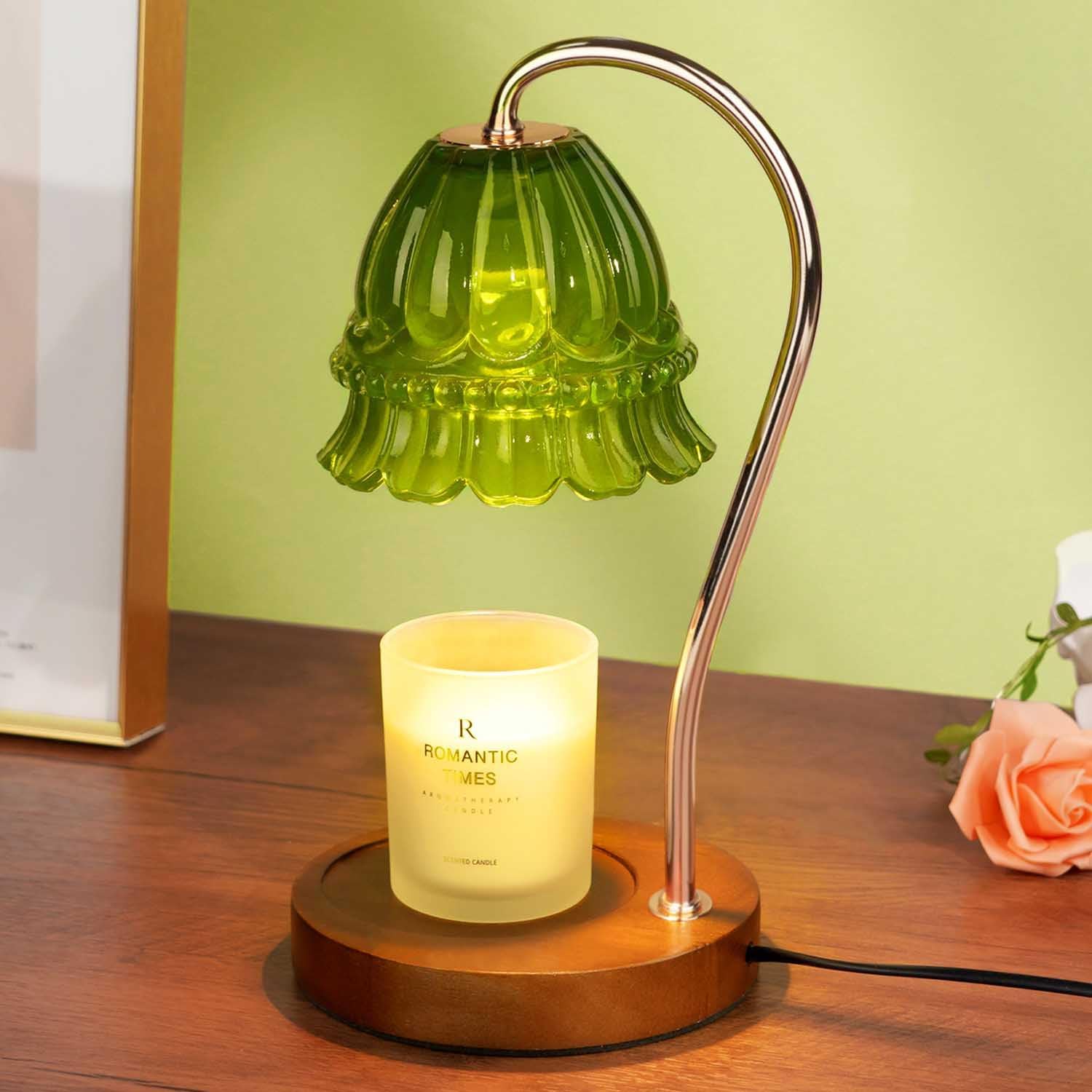 Dimmable Flower Candle Warmer Lamp with Timer, Vintage Candle Lamp Warmer for Jar Candle, 2024 Womens Gifts for Christmas, Xmas Gifts for Mom Unique, Home Decor for Bedroom Living Room Decor Aesthetic - Grand Goldman