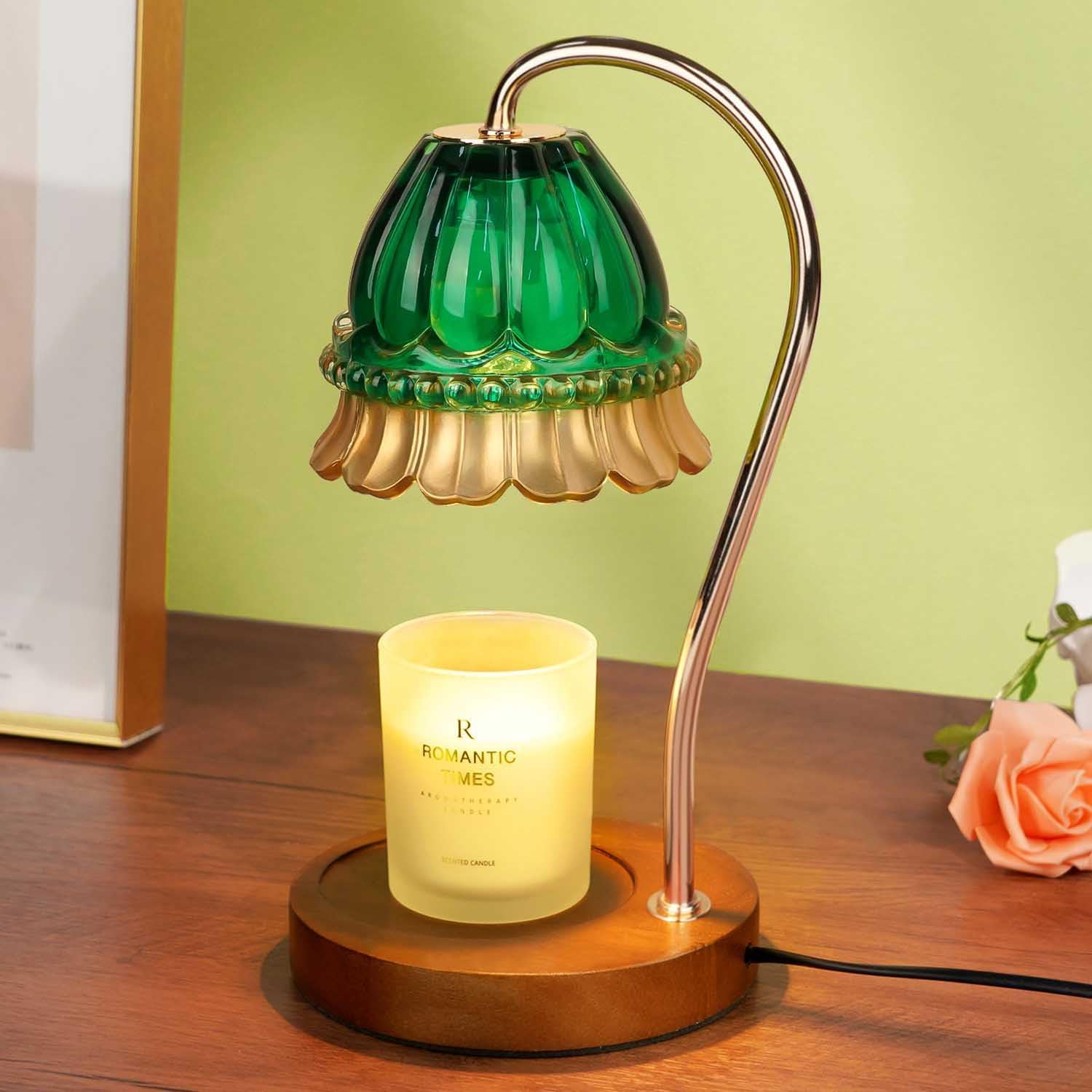Dimmable Flower Candle Warmer Lamp with Timer, Vintage Candle Lamp Warmer for Jar Candle, 2024 Womens Gifts for Christmas, Xmas Gifts for Mom Unique, Home Decor for Bedroom Living Room Decor Aesthetic - Grand Goldman