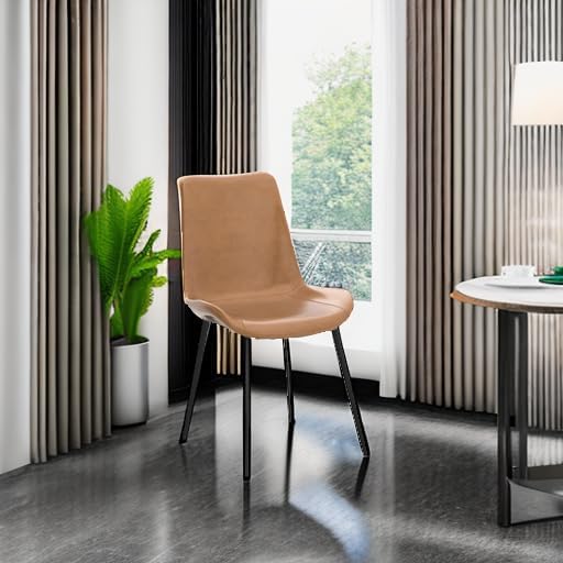 Dining Chairs Set of 4, Modern Kitchen Dining Room Chairs, Upholstered Dining Accent Side Chairs in Faux Leather Cushion Seat and Sturdy Metal Legs (Set of 4 Grey Chairs) - Grand Goldman