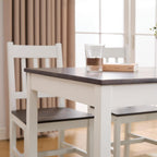 Dining Table Set for 4, 5 - Piece Kitchen Table Set 42.5 Inch Rectangular Dining Table with Chairs Solid Wood Dining Set for Kitchen/Dining Room,Home, Small Space, Apartment, Black - Grand Goldman