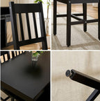 Dining Table Set for 4, 5 - Piece Kitchen Table Set 42.5 Inch Rectangular Dining Table with Chairs Solid Wood Dining Set for Kitchen/Dining Room,Home, Small Space, Apartment, Black - Grand Goldman