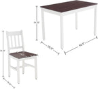 Dining Table Set for 4, 5 - Piece Kitchen Table Set 42.5 Inch Rectangular Dining Table with Chairs Solid Wood Dining Set for Kitchen/Dining Room,Home, Small Space, Apartment, Black - Grand Goldman