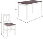 Dining Table Set for 4, 5 - Piece Kitchen Table Set 42.5 Inch Rectangular Dining Table with Chairs Solid Wood Dining Set for Kitchen/Dining Room,Home, Small Space, Apartment, Black - Grand Goldman