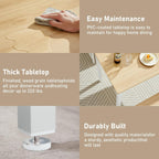 Dining Table Set for 4, Kitchen Room Table Set with 2 Benches, 3-Piece Dining Chairs Set for Breakfast Nook, Grey - Grand Goldman