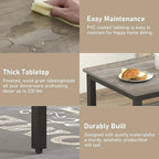 Dining Table Set for 4, Kitchen Room Table Set with 2 Benches, 3-Piece Dining Chairs Set for Breakfast Nook, Grey - Grand Goldman