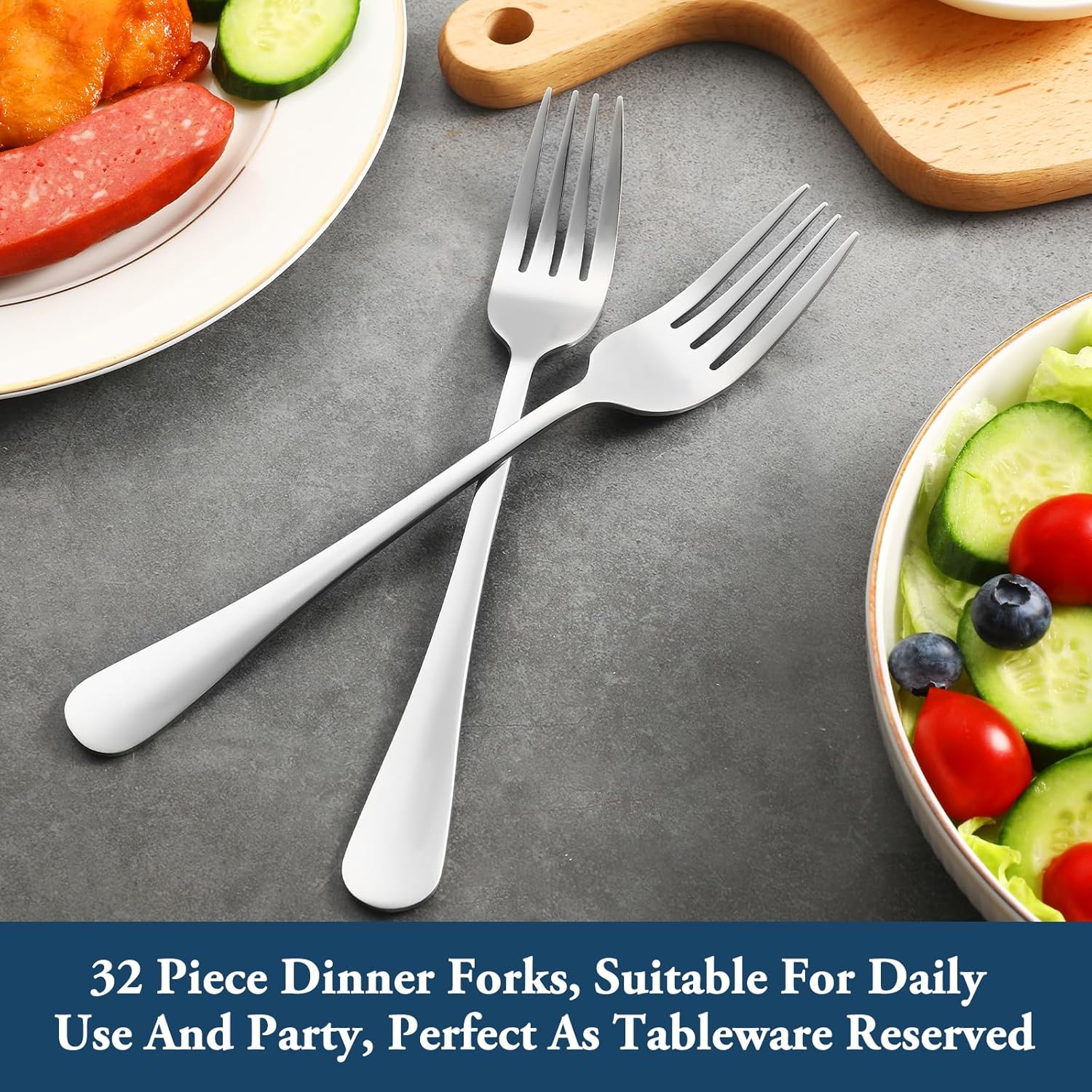 Dinner Forks,Set of 16 Top Food Grade Stainless Steel Silverware Forks,Table Forks,Flatware Forks,8 Inches,Mirror Finish & Dishwasher Safe,Use for Home,Kitchen or Restaurant - Grand Goldman