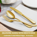 Dinner Forks,Set of 16 Top Food Grade Stainless Steel Silverware Forks,Table Forks,Flatware Forks,8 Inches,Mirror Finish & Dishwasher Safe,Use for Home,Kitchen or Restaurant - Grand Goldman