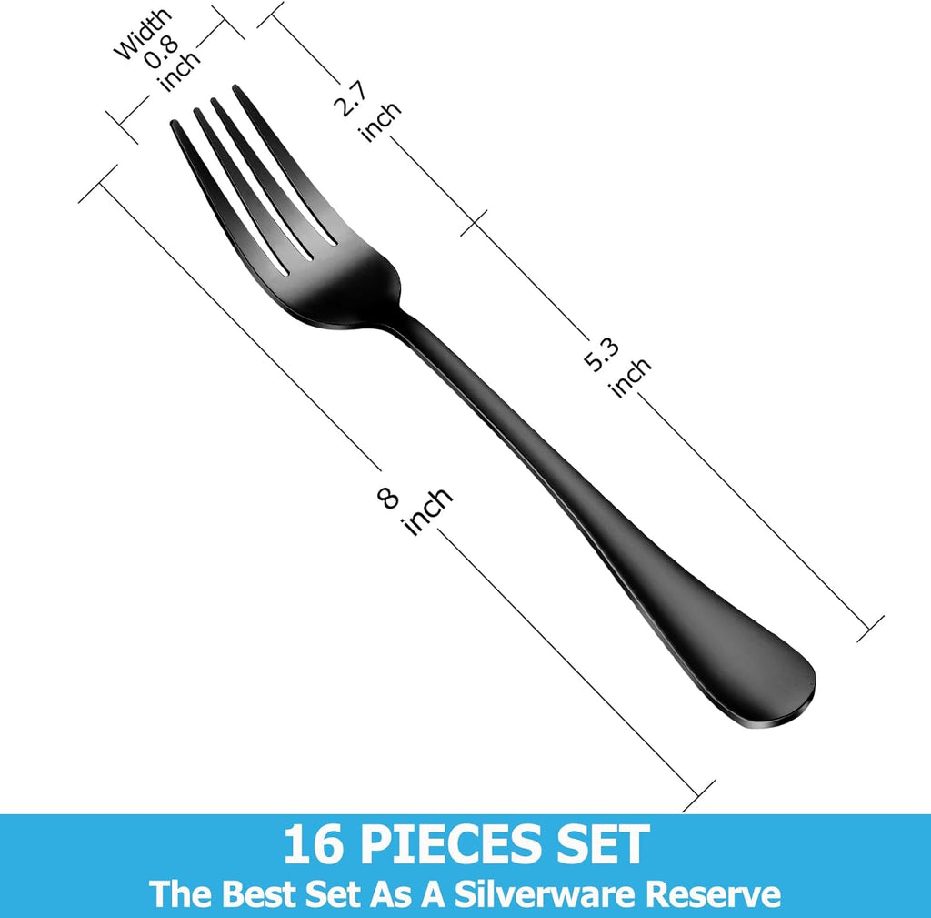 Dinner Forks,Set of 16 Top Food Grade Stainless Steel Silverware Forks,Table Forks,Flatware Forks,8 Inches,Mirror Finish & Dishwasher Safe,Use for Home,Kitchen or Restaurant - Grand Goldman