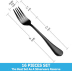 Dinner Forks,Set of 16 Top Food Grade Stainless Steel Silverware Forks,Table Forks,Flatware Forks,8 Inches,Mirror Finish & Dishwasher Safe,Use for Home,Kitchen or Restaurant - Grand Goldman