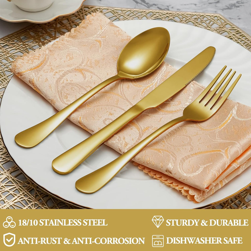 Dinner Forks,Set of 16 Top Food Grade Stainless Steel Silverware Forks,Table Forks,Flatware Forks,8 Inches,Mirror Finish & Dishwasher Safe,Use for Home,Kitchen or Restaurant - Grand Goldman