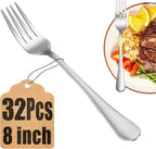 Dinner Forks,Set of 16 Top Food Grade Stainless Steel Silverware Forks,Table Forks,Flatware Forks,8 Inches,Mirror Finish & Dishwasher Safe,Use for Home,Kitchen or Restaurant - Grand Goldman