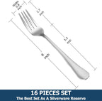 Dinner Forks,Set of 16 Top Food Grade Stainless Steel Silverware Forks,Table Forks,Flatware Forks,8 Inches,Mirror Finish & Dishwasher Safe,Use for Home,Kitchen or Restaurant - Grand Goldman