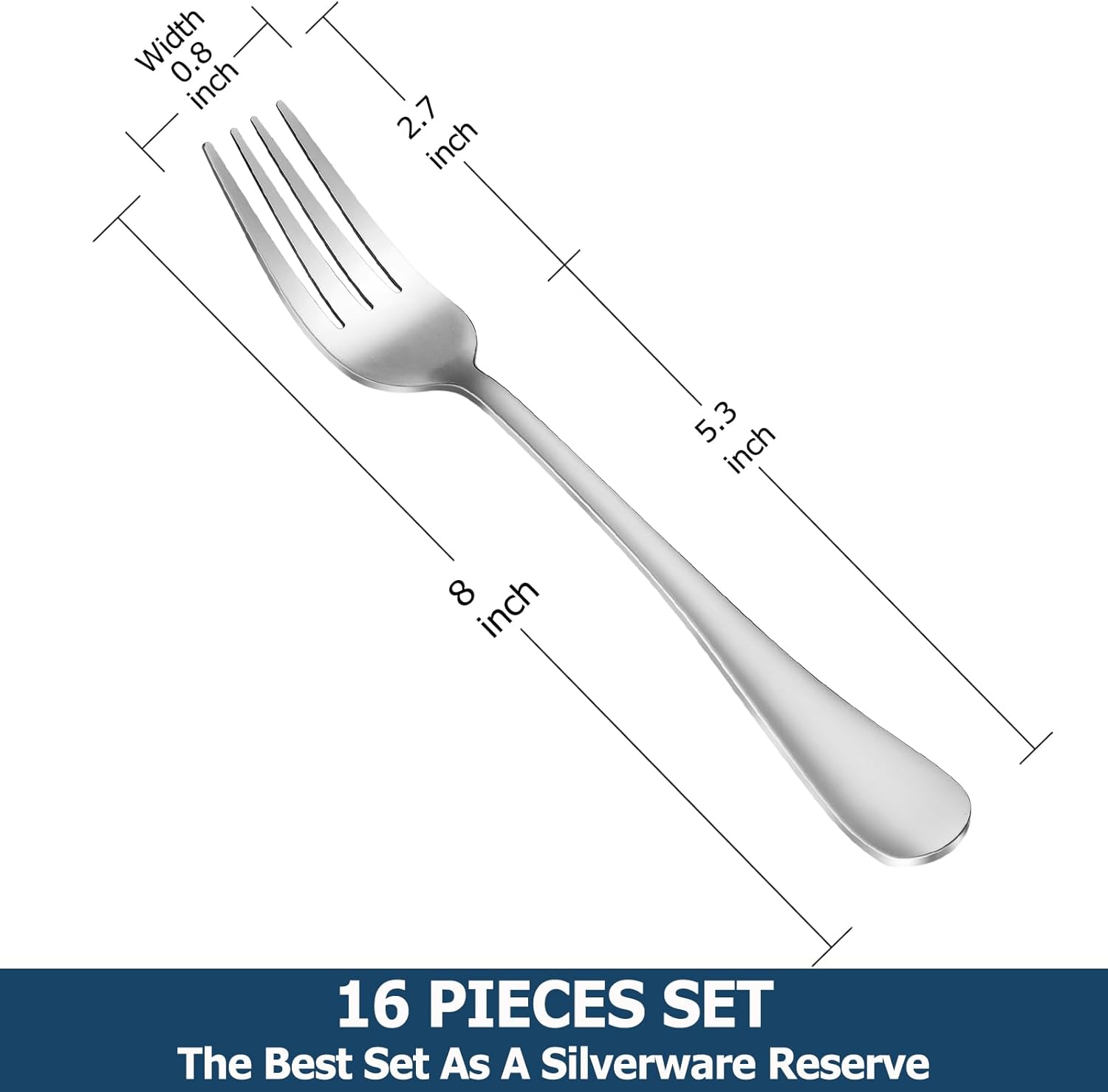 Dinner Forks,Set of 16 Top Food Grade Stainless Steel Silverware Forks,Table Forks,Flatware Forks,8 Inches,Mirror Finish & Dishwasher Safe,Use for Home,Kitchen or Restaurant - Grand Goldman