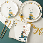 Dinner Plates Ceramic Steak Plate Web Porcelain - Grand Goldman