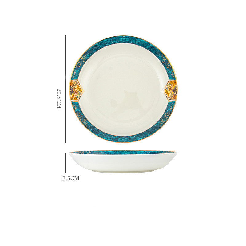 Dinner Plates Ceramic Steak Plate Web Porcelain - Grand Goldman