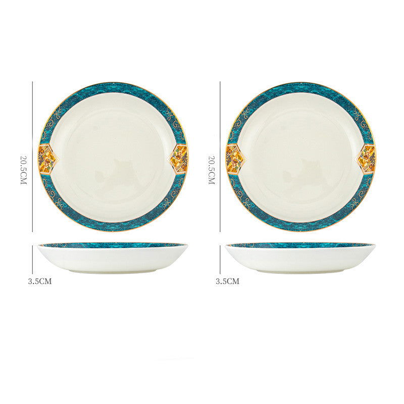 Dinner Plates Ceramic Steak Plate Web Porcelain - Grand Goldman