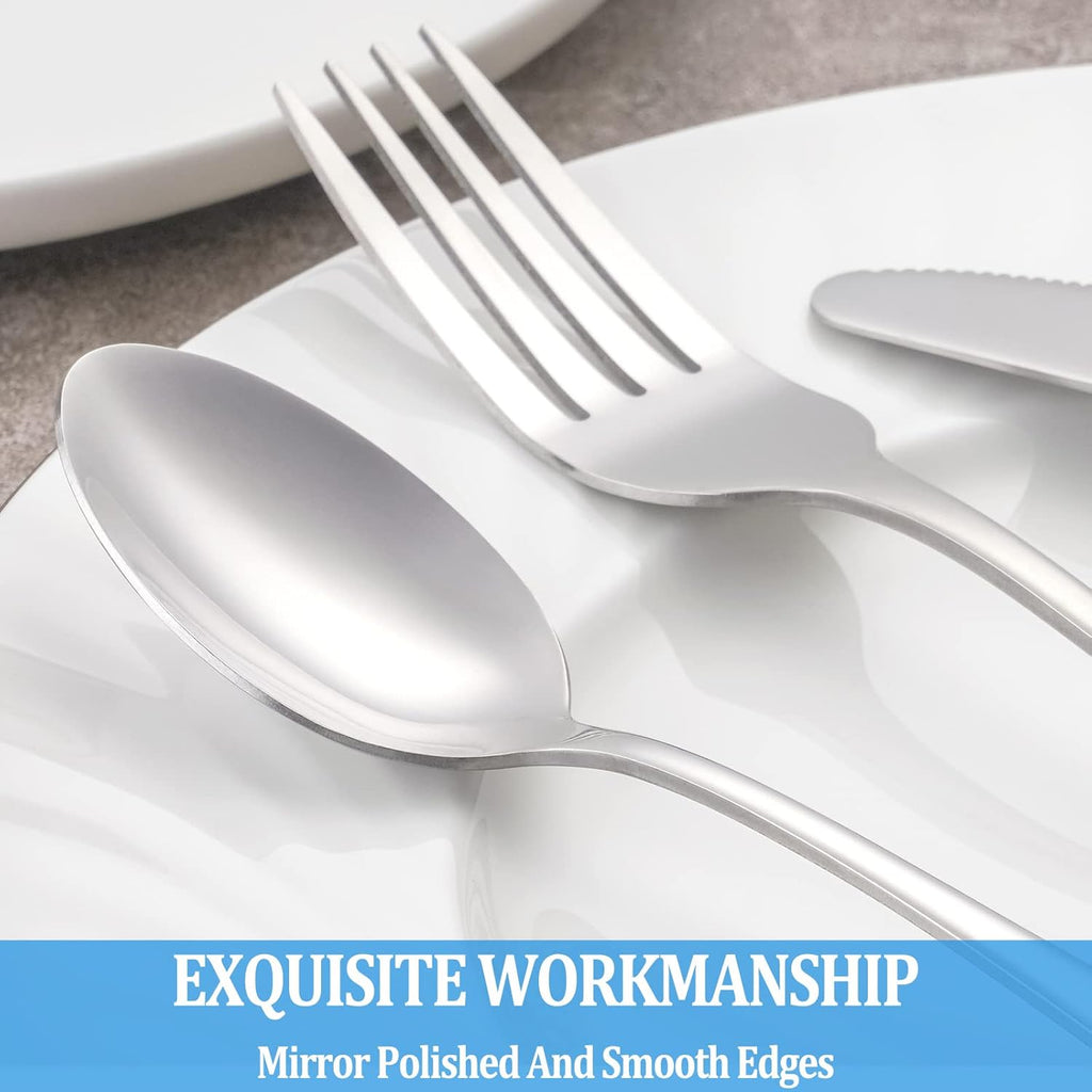 Dinner Spoon Set,16 Pcs 7.3" Tablespoons,Premium Food Grade 18/10 Stainless Steel Spoons,Durable Metal Spoons,Tablespoon,Silverware Spoons Only,Mirror Finish & Dishwasher Safe,Use for Home,Restaurant - Grand Goldman