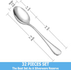 Dinner Spoon Set,16 Pcs 7.3" Tablespoons,Premium Food Grade 18/10 Stainless Steel Spoons,Durable Metal Spoons,Tablespoon,Silverware Spoons Only,Mirror Finish & Dishwasher Safe,Use for Home,Restaurant - Grand Goldman