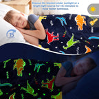 Dinosaur Gifts Toys for Boys Girls - Glow in The Dark Dino Blanket Best Christmas Birthday Valentine's Day Easter Presents for Kids Age 1 2 3 4 5 6 7 8 9 10 Year Old Child Teen Soft Throw 50"x60" - Grand Goldman