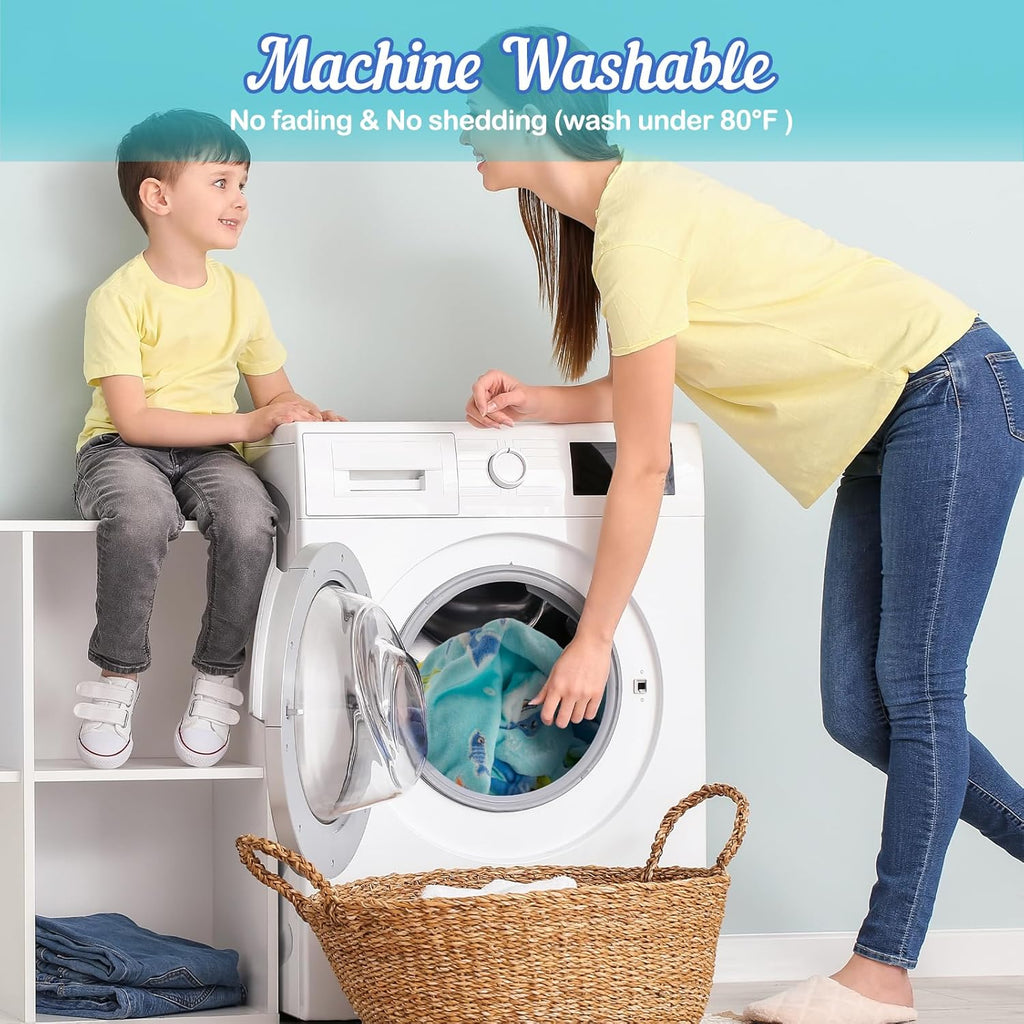 Dinosaur Gifts Toys for Boys Girls - Glow in The Dark Dino Blanket Best Christmas Birthday Valentine's Day Easter Presents for Kids Age 1 2 3 4 5 6 7 8 9 10 Year Old Child Teen Soft Throw 50"x60" - Grand Goldman