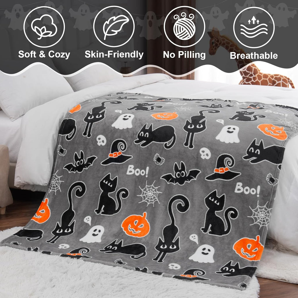 Dinosaur Gifts Toys for Boys Girls - Glow in The Dark Dino Blanket Best Christmas Birthday Valentine's Day Easter Presents for Kids Age 1 2 3 4 5 6 7 8 9 10 Year Old Child Teen Soft Throw 50"x60" - Grand Goldman
