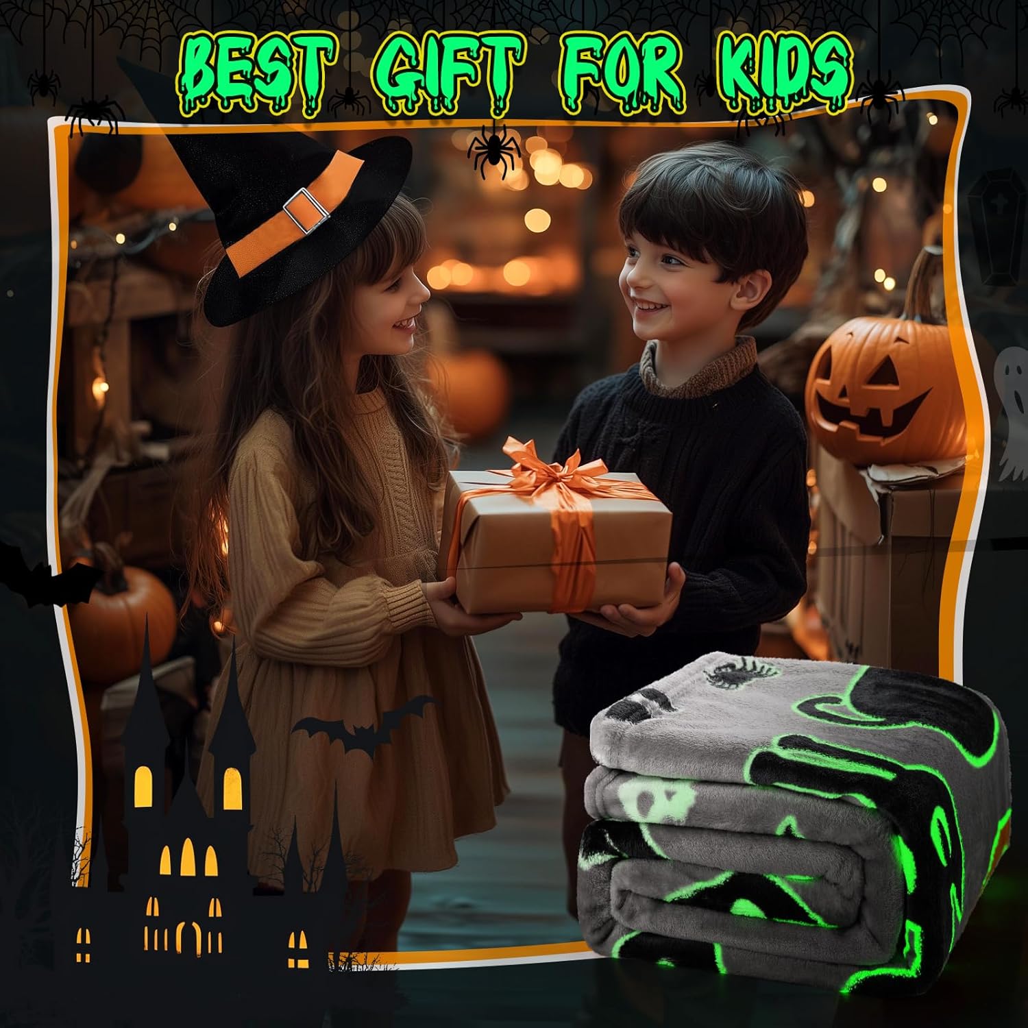 Dinosaur Gifts Toys for Boys Girls - Glow in The Dark Dino Blanket Best Christmas Birthday Valentine's Day Easter Presents for Kids Age 1 2 3 4 5 6 7 8 9 10 Year Old Child Teen Soft Throw 50"x60" - Grand Goldman