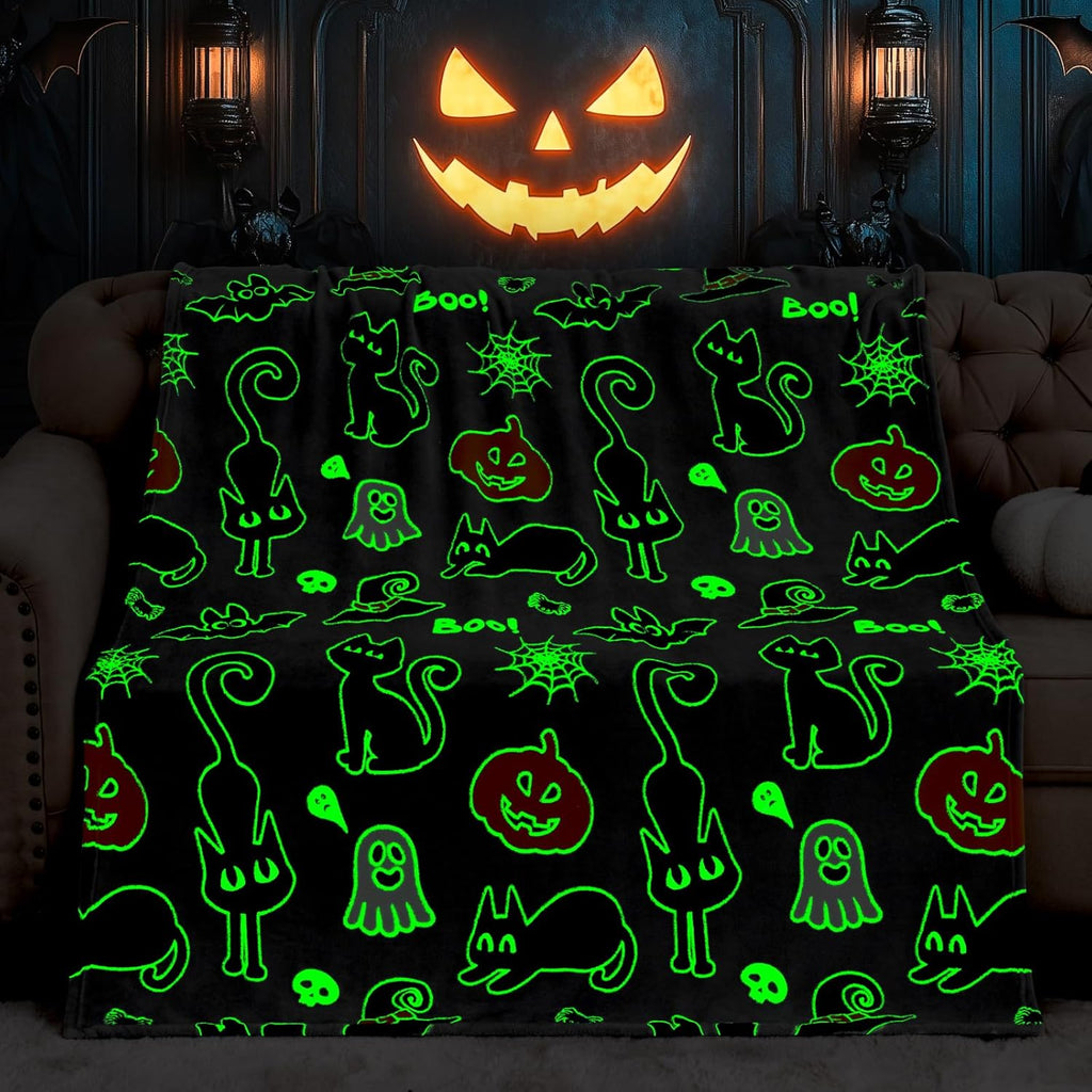 Dinosaur Gifts Toys for Boys Girls - Glow in The Dark Dino Blanket Best Christmas Birthday Valentine's Day Easter Presents for Kids Age 1 2 3 4 5 6 7 8 9 10 Year Old Child Teen Soft Throw 50"x60" - Grand Goldman