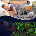 Dinosaur Gifts Toys for Boys Girls - Glow in The Dark Dino Blanket Best Christmas Birthday Valentine's Day Easter Presents for Kids Age 1 2 3 4 5 6 7 8 9 10 Year Old Child Teen Soft Throw 50"x60" - Grand Goldman